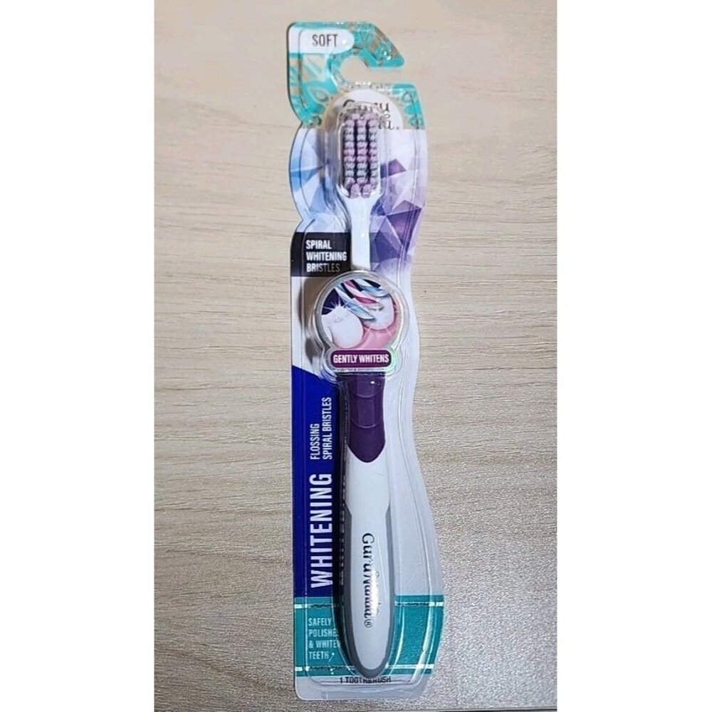 GuruNanda Gentle Giant Whitening Toothbrush – Soft Flossing Spiral Bristles – 1